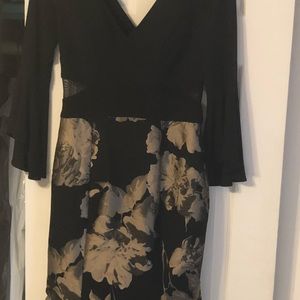 Long black and gold evening dress